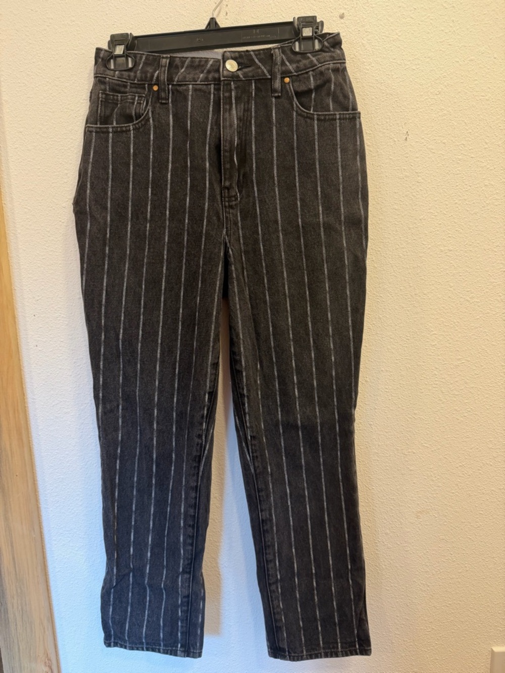 PacSun Black Jeans with White Pinstripes